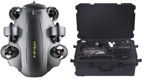 Camolech Unterwasser-Drohne mit 4K-Kamera V6 Expert Mini ROV Elektrisches U-Boot Tauchroboter 14400mAh VR Unterwasser-Roboterarm für Pipeline-Inspektion Fischerei (M100A)
