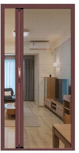Porta a Soffietto da Interno Porte Magnetiche in Poliestere per Tende, Porta Interna a Soffietto a Fisarmonica con Supporto Autoadesivo, Patio Finestra Porta Schermi Prevenire Bug Zanzara(62x80in(157.