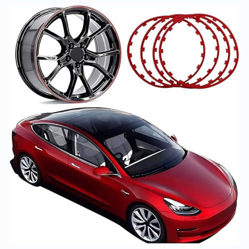 Rim Protector Guard für Renaul𝘵 Twingo 2 Phase 2 2007-2014,Radnaben-Dekorationsring, Radnaben-Schutzring, unverzichtbar für die Automodifikation, 4 Stück