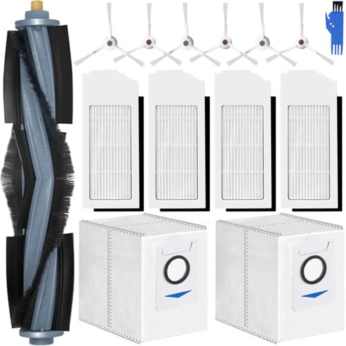 EATBALE Pièces détachées aspirateurs robots pour Ecovacs DEEBOT T10 Plus X1 Plus Brosses principales Brosses de bordure Filtre à air 3.2 L Sac à poussière Pièces détachées Kit d'accessoires