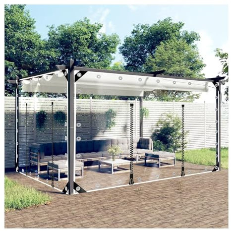 HBOOMOEM With Zipper Clear Tarp，Zipper Tarpaulin，Transparent Pvc Waterproof Tarpaulin Cloth，Zipper Type, Tear-Resistant, Uv-Resistant, For Awnings, Terraces, Garden Pergolas.(5 * 9m/197 * 354in)