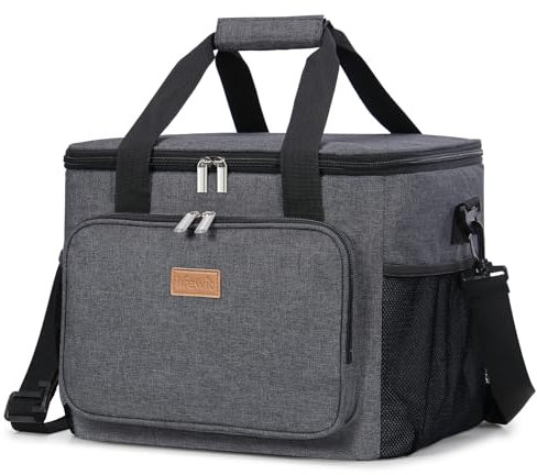Lifewit 24L Kühltasche klein unterwegs, Isolierte Cooler Bag Lunchtasche faltbar für Herren und Damen, wasserdichte Thermotasche Umhänge für Essen, Bier, Medikamente, Arbeit, Strand, Reise, Dunkelgrau