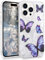L-FADNUT for iPhone 13 Pro Max Case for Women Girls, Glitter Silver Cute Butterfly Pattern Phone Case, Trendy Shiny Soft Slim Protective TPU Anti-scratch Aesthetic Cover for iPhone 13 Pro Max, Purple