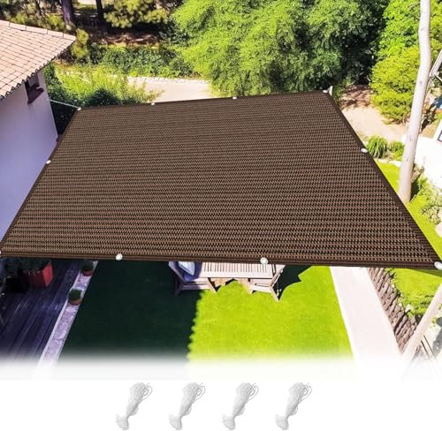 Sonnensegel Sonnenschutz Windschutz 250 x 290 cm HDPE Rechteckig UV Schutz Sonnenschutz Wetterschutz Markisenstoff Markise für Außenbereich, Garten, Braun