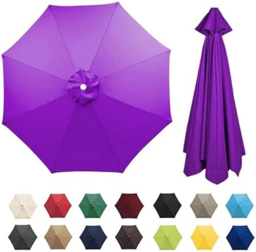 Parasol 6/8 Branches, Violet, 3 M (2/2,3/2,5/2,7/3/3,50 M), Convient Pour Terrasse, Balcon, Piscine, Jardin, 9,8 Pi (300 cm)/8 Baleines