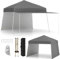 HOMASIS 4,3x2,8m Gartenpavillon, Pop Up Pavillon mit Seitenwänden & Markisen, höhenverstellbar Faltpavillon mit Tragetasche, Gartenzelt Partyzelt, UV-Schutz 50+, Wasserdicht Stabil Winterfest, Grau