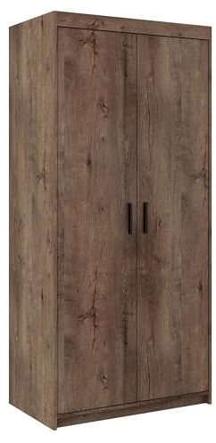 AXLIVING Kleiderschrank Eiche Lefkas Storicos 2D 89,7 cm, 2 türiger