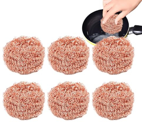 Estropajos De Cobre,Limpiador Cocina Limpieza Profunda Duradero - Pads Reutilizables Multiusos para Limpieza De Cocina, Campana, Estufa, Batería Y Sartén
