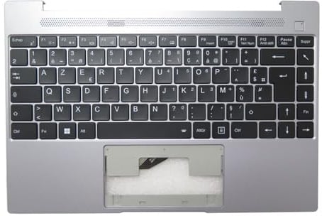 FDMOZRE Laptop PalmRest & GR/FR Tastatur Für MEDION für AKOYA E14308 MD64030 Grau Top Case Mit Backlit Schwarz Deutsch(France FR)