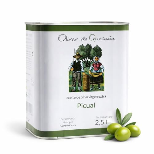 Olivar de Quesada Olivenöl Extra Nativ, Spanisches Olivenöl, kaltgepresst aus Picual Oliven, frühe Ernte aus Andalusien, sortenrein, extra nativ, 2,5 Liter Kanister