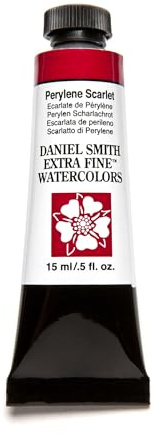 Daniel Smith Extra Fine Watercolor Paint, 15ml Tube, Perylene Scarlet, 284600076, 0.5 Fl Oz (Pack of 1)