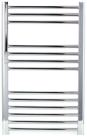 Manissa Milano Chrome Straight Heated Towel Rail H800mm W600mm Flat Central Heating Towel Radiator