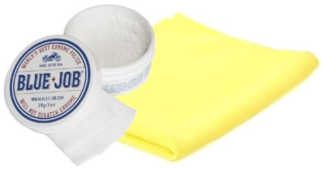 Blue Job Chrome Polish + Lint Free Polishing Cloth, Bigger 28g Tub