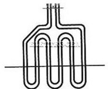 RESISTENZA DOPPIA CIELO SUPERIORE FORNO ELBA DE LONGHI 1500/2500W 220V altezza utile 393mm lunghezza 301mm interasse 54/