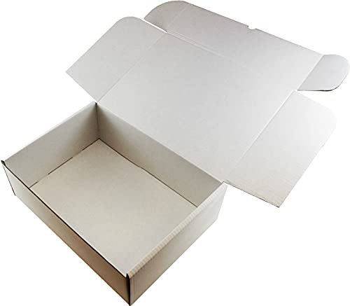 10 x WHITE BOXES ☆ SIZE : 15 x 11 x 5 (37.5cm x 27.5cm x 12.5cm) - FOR: SHOES, LAPTOPS, MEDIUM SIZED TOYS ☆ SHIPPING PACKAGING CARDBOARD CARTON GIFT PARCEL