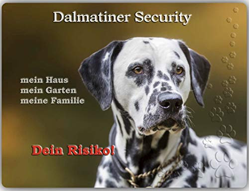 Merchandise for Fans Warnschild - Schild aus Aluminium 20x30cm - Motiv: Dalmatiner Security (01)