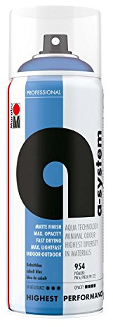 Marabu 21200018954 - A - System kobaltblau, Premium Sprühfarbe, durch Wasserbasis kaum Geruchsbelastung, schnelle Trocknung, für Innen und Außen, hohe Farbbrillanz, speichelecht, 400 ml