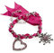 Trachten Armband Wiesn-Schweif - mit Herz und Edelweis Charm Anhänger - Armkette für Dirndl und Lederhose (Pink)