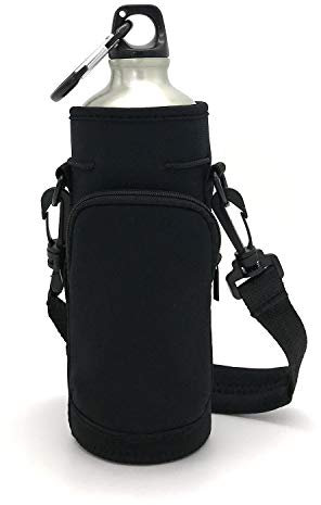 Wommty 32Oz Neoprene Insulated Water Drink Bottle Cooler Carrier Cover Sleeve Tote Bag with Carrying Handle and Adjustable Shoulder Strap for Climbing Cycling and Running Outdoor Activities (32 Oz)