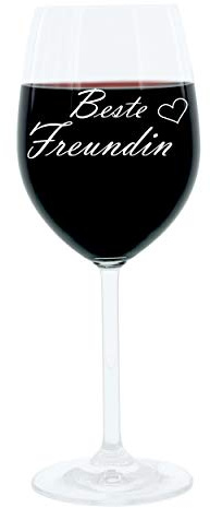 Leonardo Copa de Vino 400 ML, Mejor Amiga, Estado de Ánimo, Cristal con Grabado Divertido Mood Cristal, 22 cm
