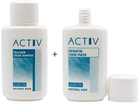 Luttmann GFH ACTIV Pflegeset Echthaar Perücken Collagen Cream Shampoo + Keratin Hair Mask - Extensions Haarverlängerungen Toupets Haarteile Perücken