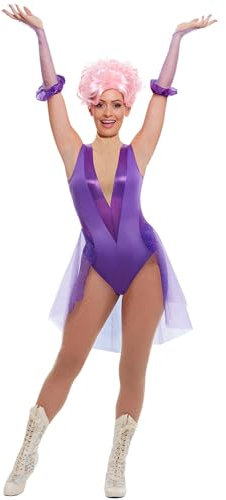 Smiffys Disfraz de trapecista, Morado, con bodi y guantes Halloween