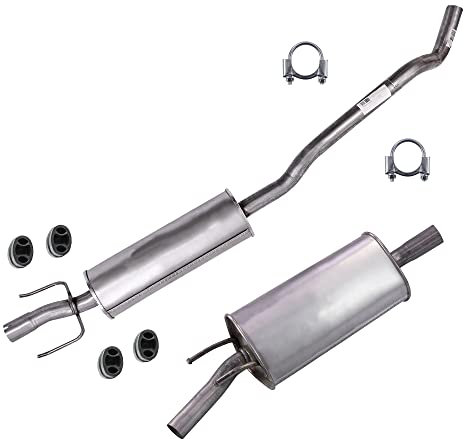 BESTPRICE Auspuff Schalldämpfer Set 1x Mittelschalldämpfer, 1x Endschalldämpfer, mit Montagematerial Kompatibel mit OPEL CORSA B (S93), CORSA B (S93)