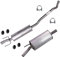 BESTPRICE Auspuff Schalldämpfer Set 1x Mittelschalldämpfer, 1x Endschalldämpfer, mit Montagematerial Kompatibel mit OPEL CORSA B (S93), CORSA B (S93)