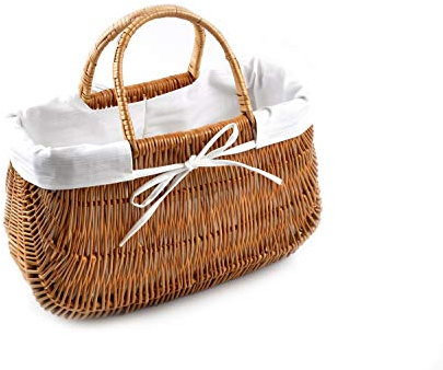 MyBer® Handtasche aus Weide Tasche Weidenkorb Tragekorb Korbtasche Korb Weidenkorb K4-489-SW