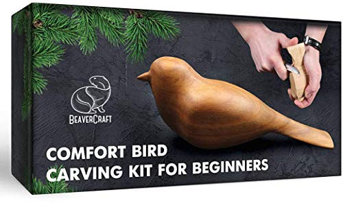 BeaverCraft Kit de Tallado de Madera Comfort Bird DIY Cuchillo de Talla de Madera Kit Completo de Cuchillo de Tallado para Principiantes Cincel Madera Herramientas Talla Madera