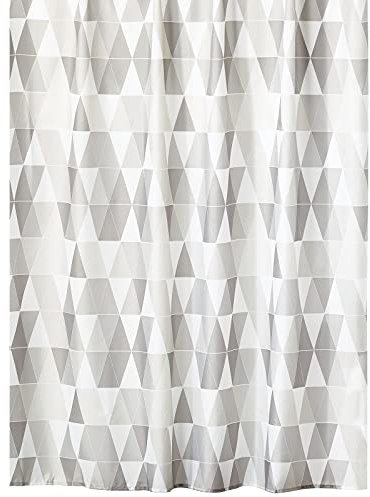 mDesign Tenda per doccia in stoffa repellente all'acqua – Tenda per vasca da bagno e doccia di 183 cm x 183 cm – Tenda bagno resistente con fori rafforzati – grigio