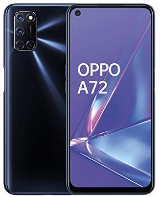 OPPO A72 Smartphone , Display 6.5'' LCD, 4, Fotocamere,128GB Espandibili, RAM 4GB, Batteria 5000mAh, Dual Sim, 2020 [Versione italiana], Nero (Twilight Black)