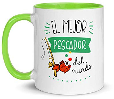Kembilove Taza de Desayuno del Mejor Pescador del Mundo – Tazas de Café para Profesionales y Trabajadores para la Oficina – Tazas de Té en Color de Profesiones – Taza de Cerámica de 350 ml