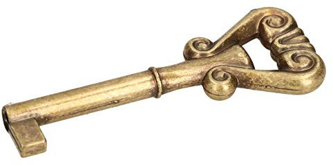 KOTARBAU® 5 LLaves clásicas provenzales para armario, Pátina bronce, Grande, Compatible con la mayoría de cerraduras de armario y de cajón, Estilo antiguo, 5 UNIDADES
