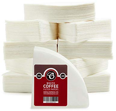 1000 Size V02 White Coffee Filter Papers, Compatible with Size 02 by EDESIA ESPRESS