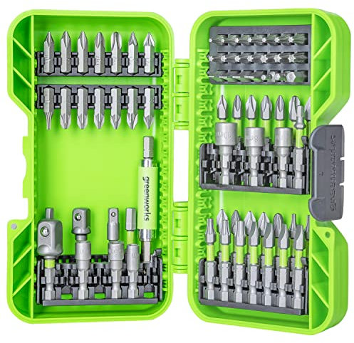 Greenworks gehärtete Schrauberbits (70 Teile umfassendes Set aus Pick and Click Bits passend für alle Akku-Schrauber)