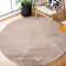 payé Teppich Rund Wohnzimmer Hochflor - Einfarbig Beige - 120x120cm - Kuschelig Weich Samtweich - Schlafzimmer Dekoration - Deko Teppiche