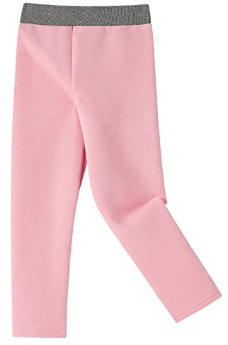 Ugitopi Termoleggings för flickor, fleecefodrade tjocka byxor, bomullsleggings, ROSA, 8-9 År