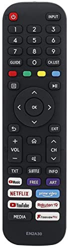 EN2A30 HT266544 Universal Remote Control Compatible for Hisense Smart TV 43A7100FTUK 50A7100FTUK 55A7100FTUK 65A7100F 65A7100FTUK 43A7300FTUK 50A7300FTUK 55A7300FTUK 65A7300FTUK 50A7500FTUK