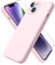 ACRONIX Coque pour iPhone 14,Coque Silicone Liquide pour iPhone 14(6.1),avec 1 Verres Trempés,Surélevée pour Écran & Caméra,Case Protection Complète 360 Degré,Coque en Silicone-Rose