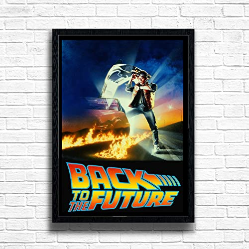 Zurück in die Zukunft 80er Jahre Filmdruck Vintage Nostalgischer Film Gerahmtes Poster in A4 und A3 Größenoptionen Tolles Zuhause, Pub, Café, Bar Dekoration Wandkunstdruck Holzrahmen (nur Druck, A3)