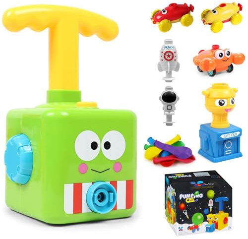 FainFun Ballon Auto Spielzeug, Kinder Ballon Auto Spielzeug, Aerodynamisch Trägheit Power Ballon Auto Set Interessant Auto Ballon Spielzeug Ballon Auto Geschenke für Kinder Kreatives Spielzeug, Grün
