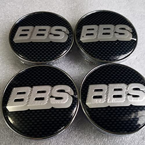 GÉNERIC 4 Stück Auto Radnabenkappen Radnabenabdeckung Nabendeckel, für BBS 56MM 60MM 65MM 68MM Nabendeckel Felgendeckel Schmücken Zubehör,56mm-Black-Silver-B