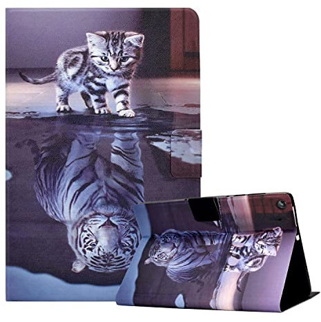 CXTCASE Funda para Lenovo Tab M10 (3rd Gen) 10.1 2022,Tablet Cárcasa Cuero PU Magnetica para Lenovo Tab M10 3rd Gen,Gato Tigre