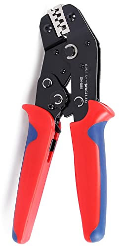 APTTOOL Crimpzange Flachsteckhülsen, Krimperzange, AWG 23-16 Kabelschuhzange mit Ergonomischem Griff Verfügbar für 0,25-1,50 mm² Flachstecker Quetschzange SN-58B