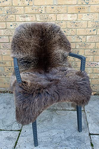Robert's Rugs Natürlicher Schaffell-Teppich HERDWICK, sehr weiche Wolle und Plüsch, hellbraun oder dunkelbraun. (Dunkelbraun)
