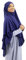 Lamis Hijab - Khimar 2 teilig aus Seide für muslimische Frauen, Mulimisch, KH200, marineblau, One size
