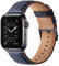 WFEAGL Compatible pour Bracelet Apple Watch 44mm 45mm 49mm 46mm 42mm(Séries 3 2 1), Bracelet de Cuir Véritable Remplacement pour iWatch Séries 10 9 8 7 6 5 4 3 2 1/SE/Ultra(Bleu militaire/Noir)
