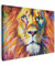 MuchoWow© Leinwand Bilder 40x30 cm Wanddeko Wohnzimmer Aesthetic Room Decor Deko Zimmer Wandbilder Modern Fotogeschenke Kunstdruck - Bunt - Löwe - Öl - Kunst - Tiere