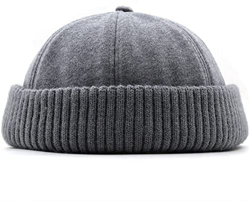 SUICRA Herren-Skullies und Mützen Wintermütze, randlose Herrenmütze, verdickte Hip-Hop-Mütze, einfarbig, Urinal-Strickmütze